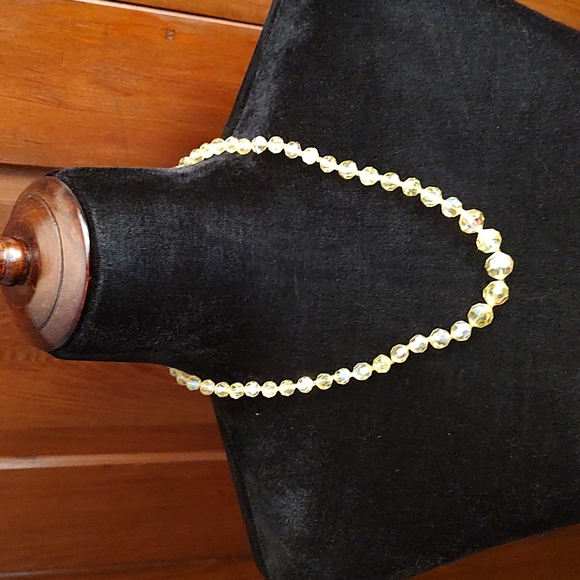 Vintage Amber Cut Crystal Necklace - Picture 2 of 10